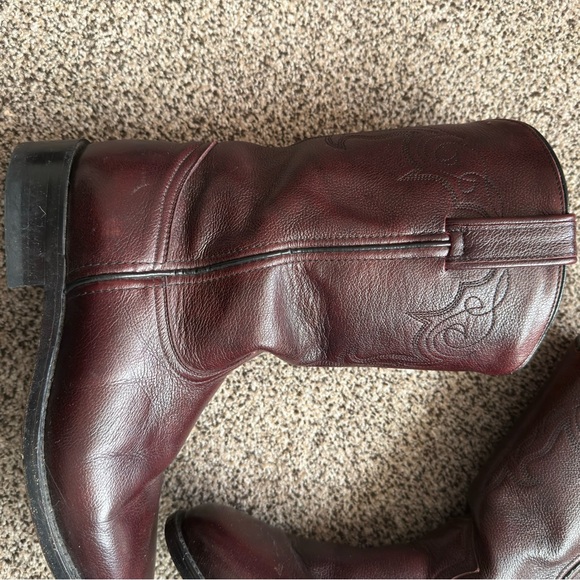 Ben Miller Burgundy Leather Boots - Picture 2 of 7